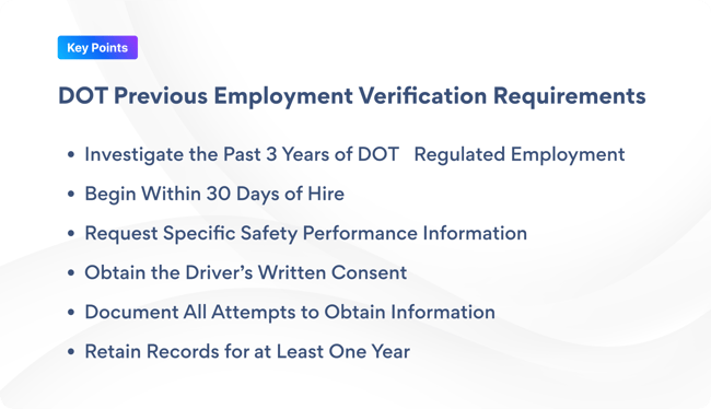 Previous Employment Verification Requirements 1