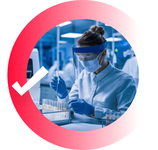 Lab worker testing samples