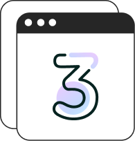 Illustrated image of the number 3