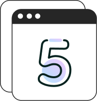Illustrated image of the number 5