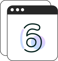 Illustrated image of the number 6